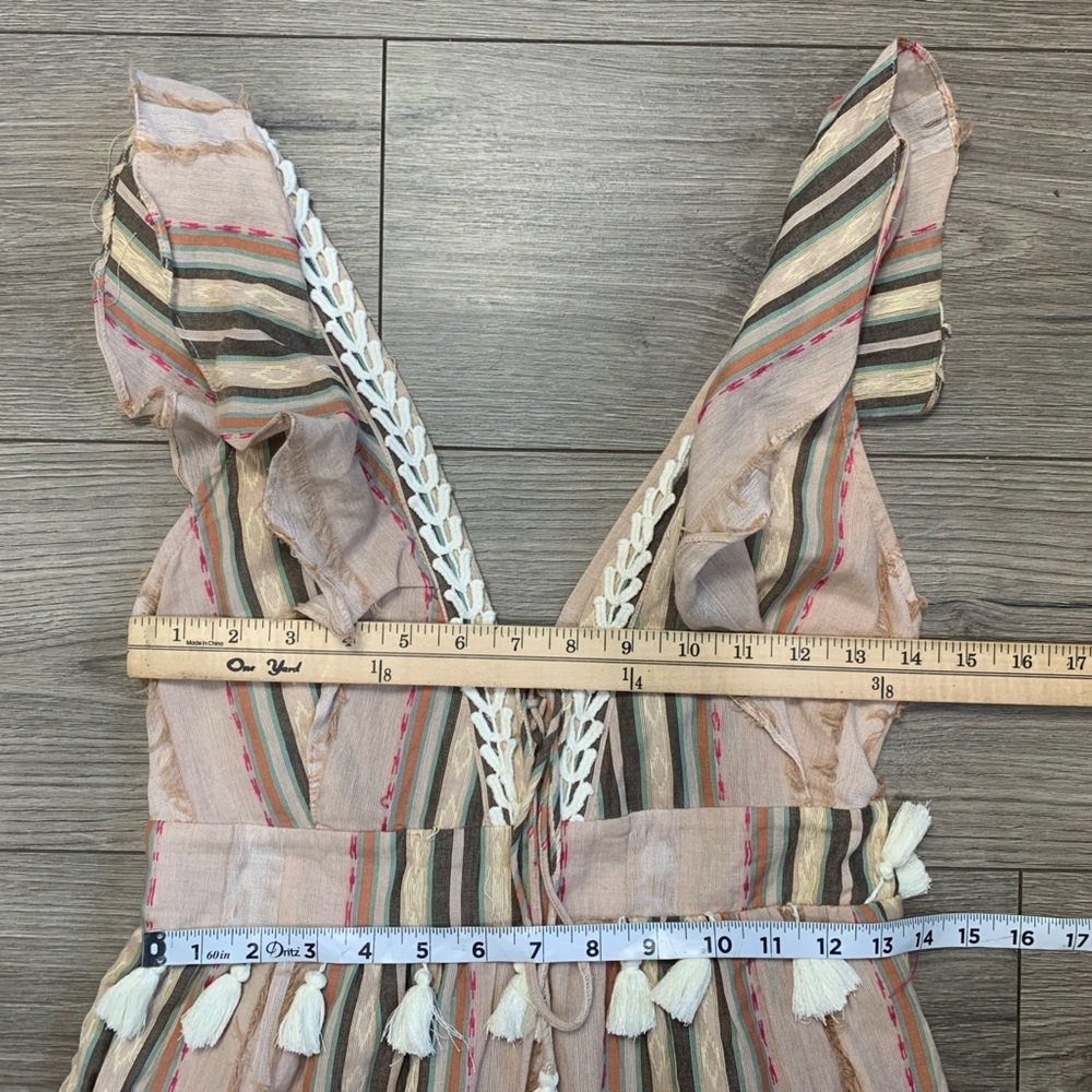 Hemant & Nandita Tassel‎ Pixie Deep V LaceTrim Midi Sz Medium - Picture 5 of 8